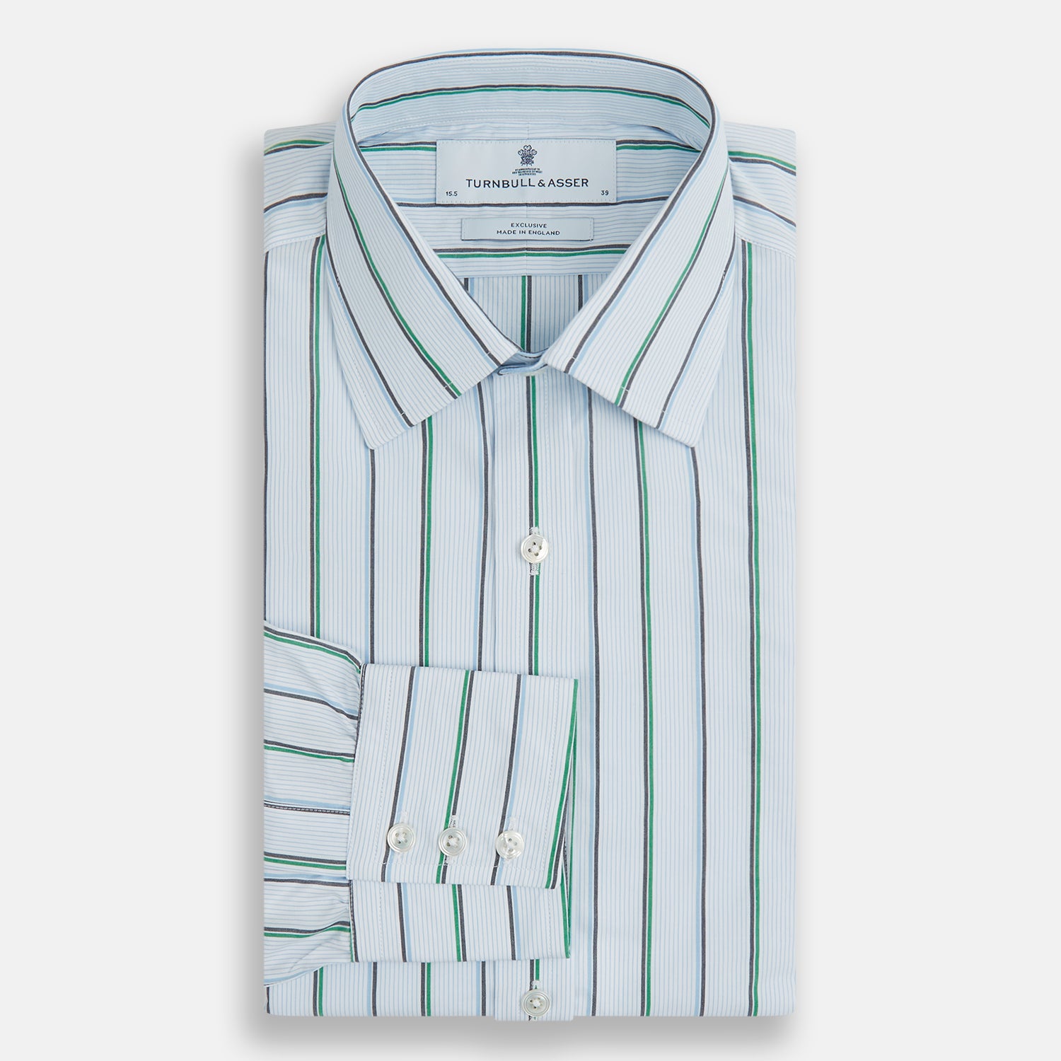 Image 4 of product Blue and Green Shadow Stripe Mayfair Shirt