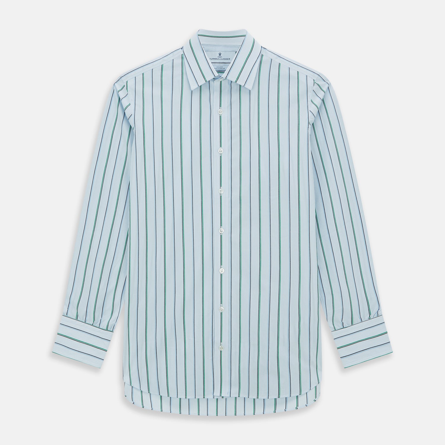 Image 1 of product Blue and Green Shadow Stripe Mayfair Shirt