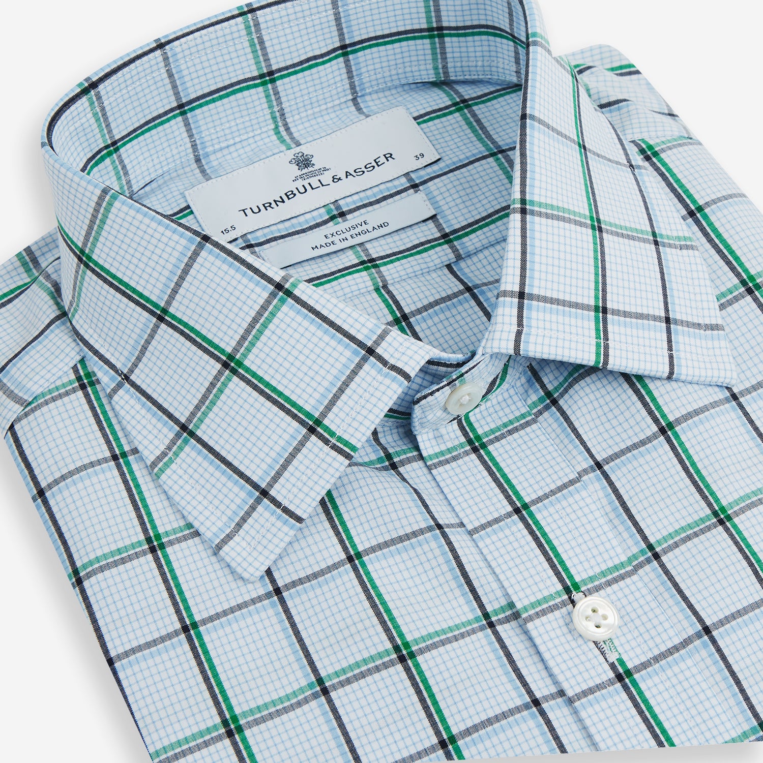 Image 2 of product Blue and Green Tattersall Check Mayfair Shirt