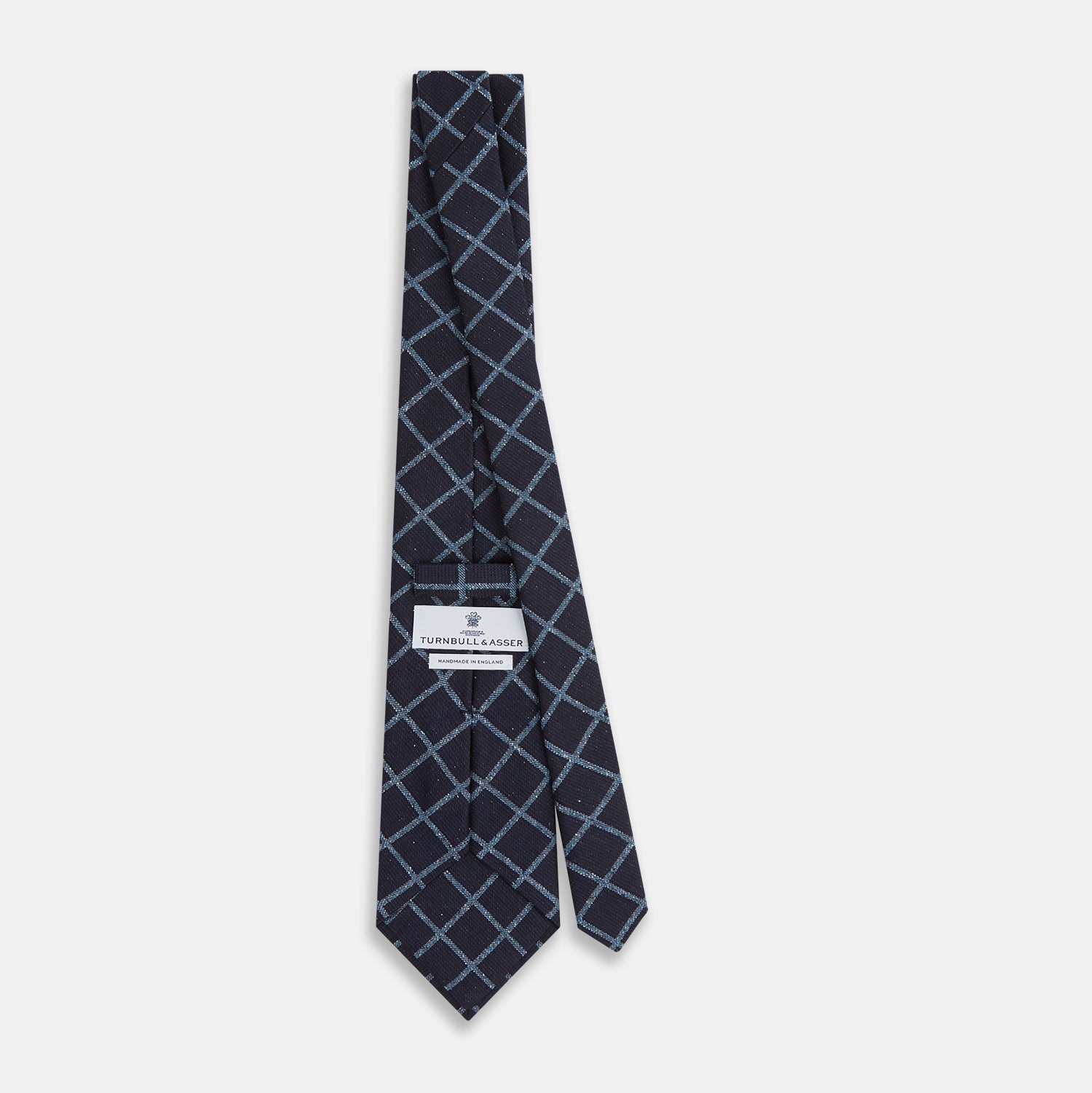 Image 4 of product Blue Diagonal Check Silk Blend Tie