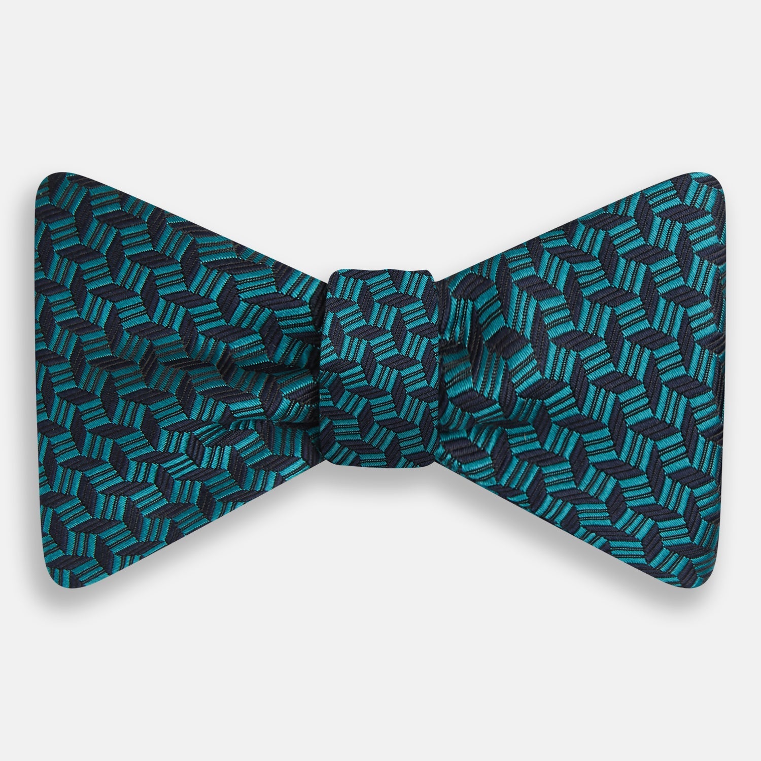 Image 1 of product Turquoise Geometric Silk Bow Tie