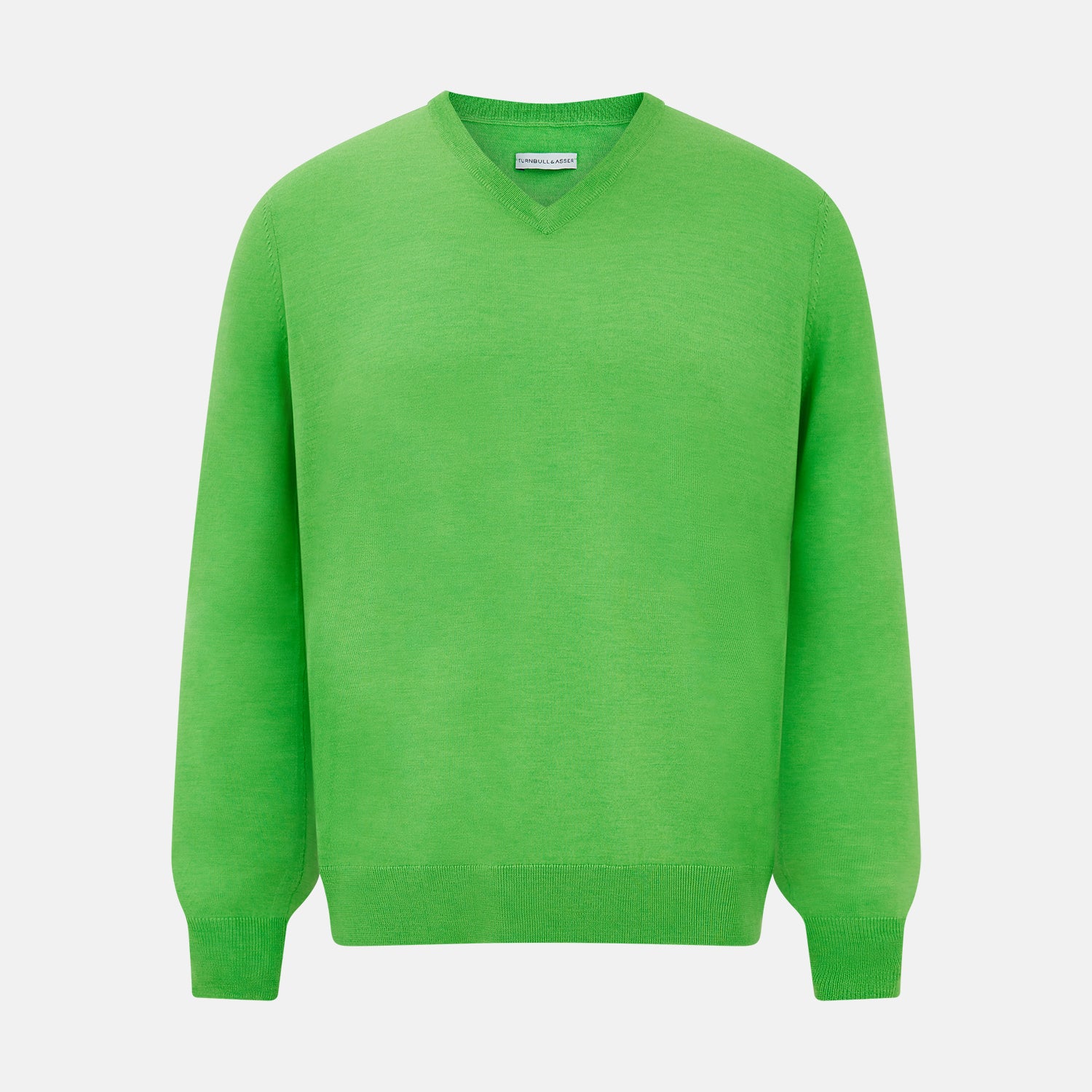Image 1 of product Lime Green Fine Merino V-Neck Jumper