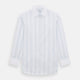 Pale Blue Multi Stripe Shirt with Contrast Collar and Double Cuffs