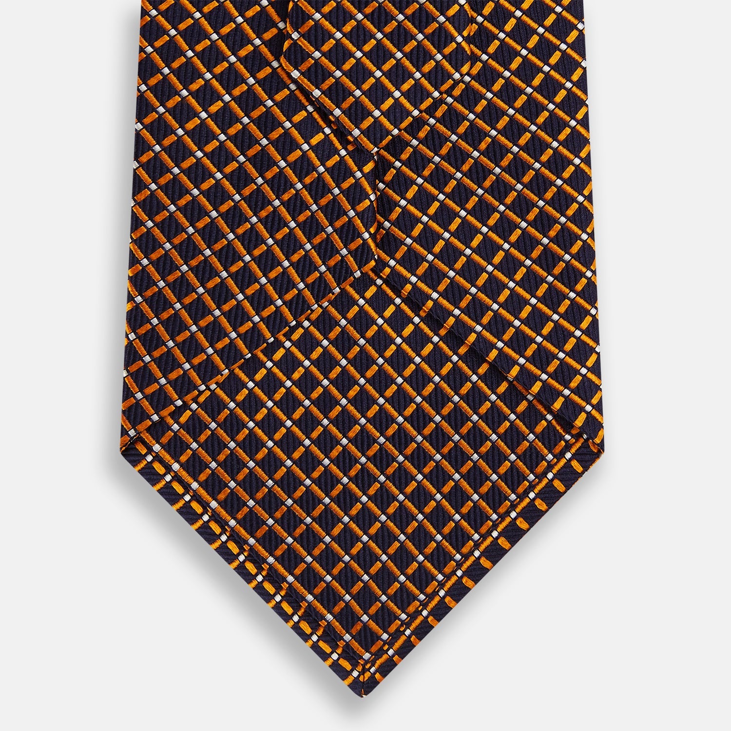 Image 3 of product Orange and Navy Diamond Silk Tie