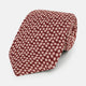 Turnbull & Asser's Burgundy Flower Patterned Silk Tie features small white and light red floral circles, shown rolled on a plain white background.