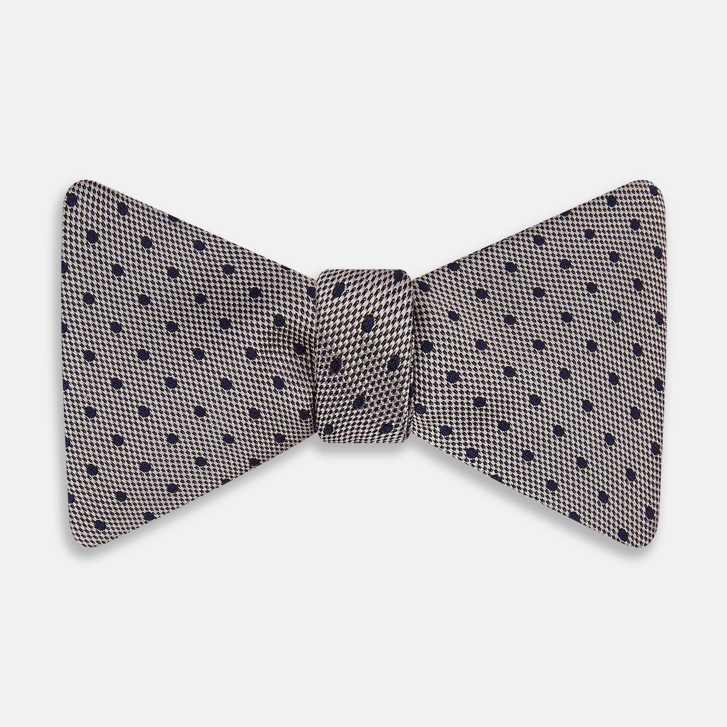 Image 1 of product Navy and Silver Micro Dot Silk Bow Tie