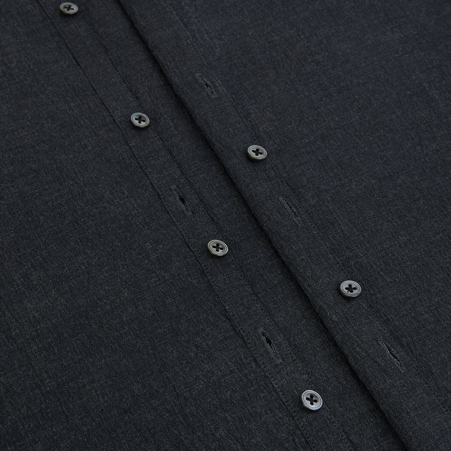 Image 7 of product The Turnbull & Asser Midnight Blue Westminster Shirt features long sleeves, a button-up front, classic collar, and buttoned cuffs in a plain design—showcasing British craftsmanship—laid flat on a white background.