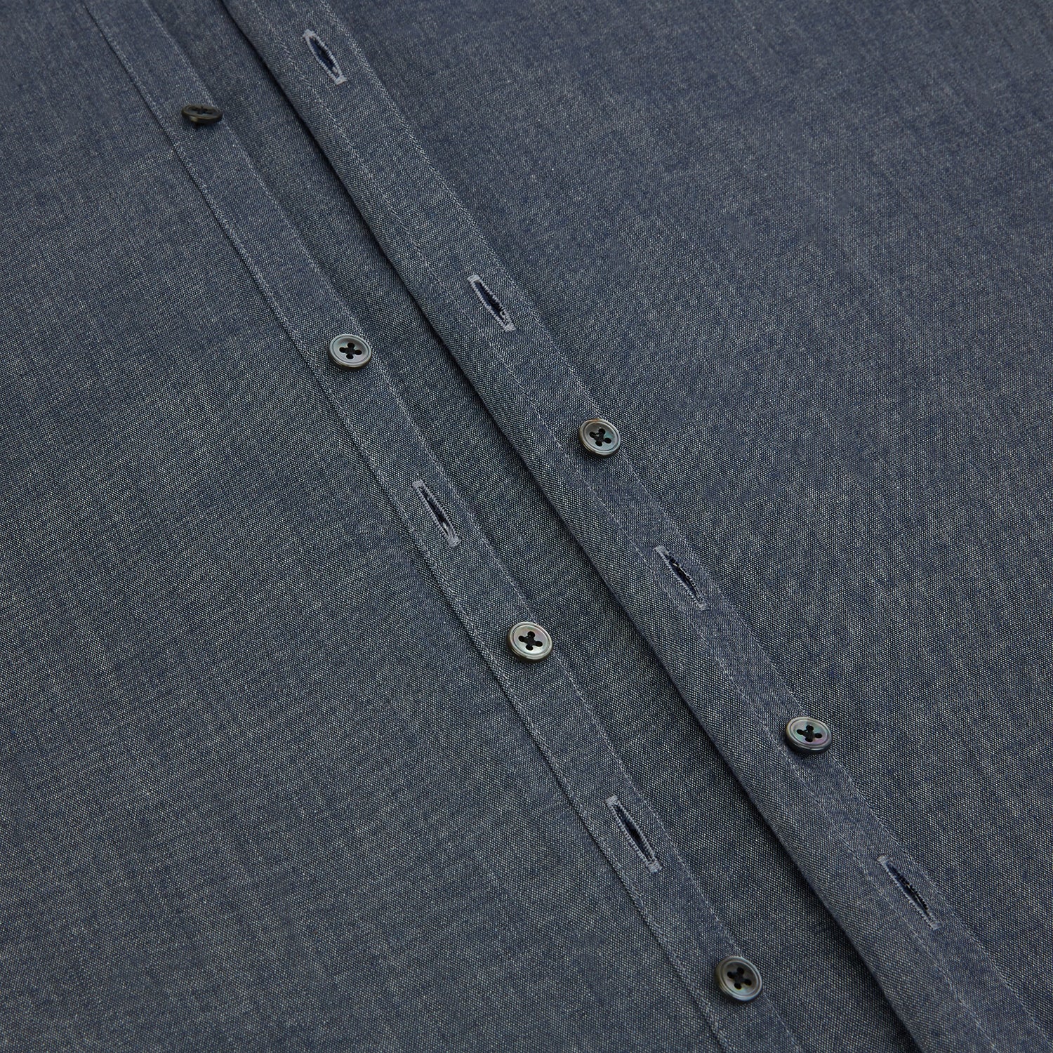 Image 7 of product The Turnbull & Asser Azzurro Westminster Shirt in dark grey features long sleeves, a classic collar, buttoned cuffs, and a straight hem, showcased against a white background, highlighting refined British craftsmanship.