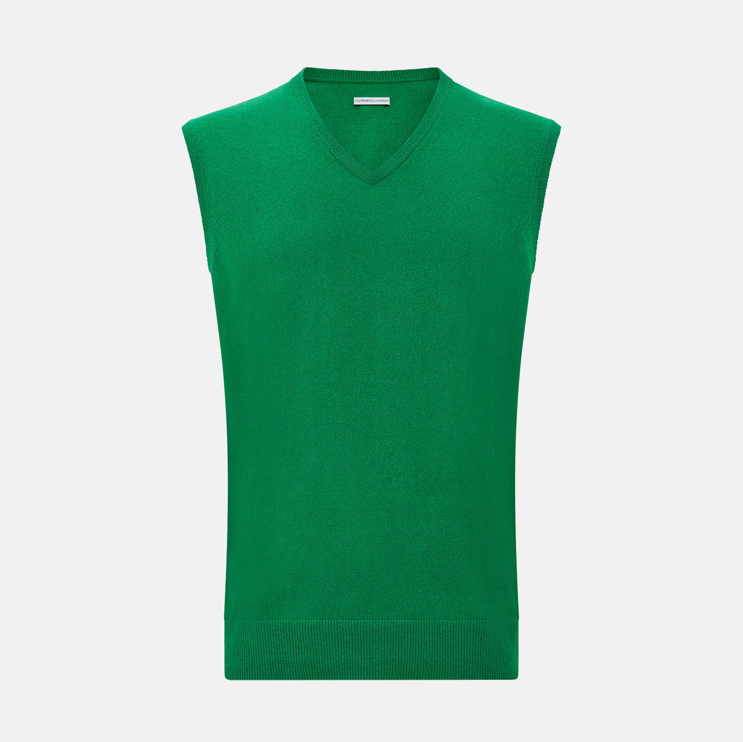 Image 1 of product Grass Green Cashmere V-Neck Vest
