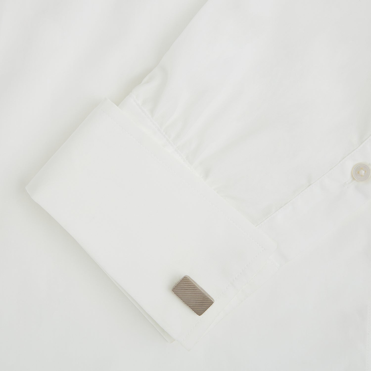 Image 3 of product Silver Diagonal Striped Rectangular Cufflinks