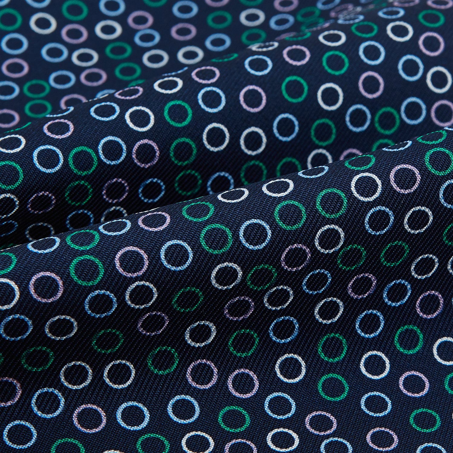 Image 4 of product Multicoloured Dark Navy Circle Silk Cravat