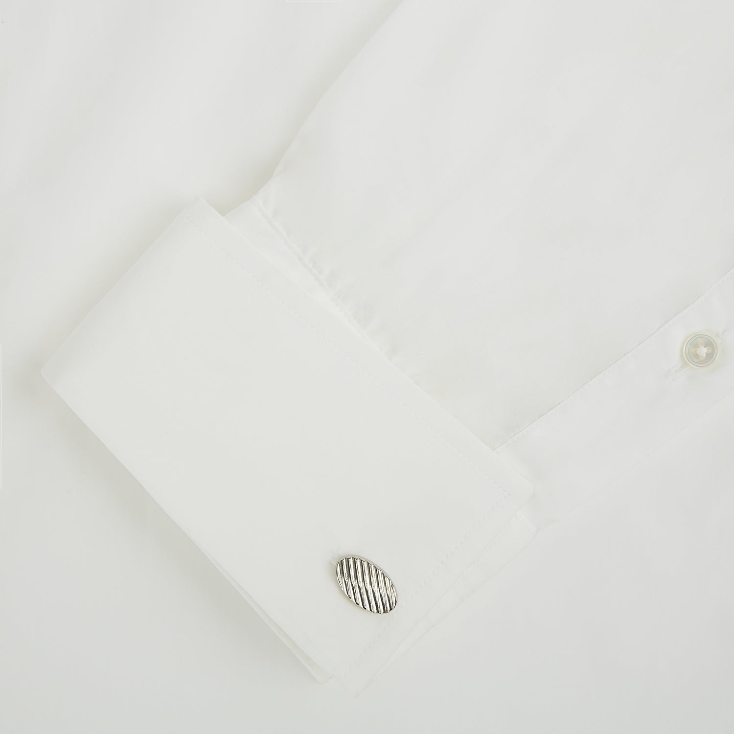 Image 3 of product Silver Striped Oval Cufflinks