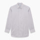The Turnbull & Asser Red Multi Stripe Mayfair Shirt is a long-sleeve, button-up classic with a sharp collar and vibrant red multi stripes—an essential men's piece shown against a white background.