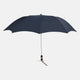 The Navy Telescopic Umbrella by Turnbull & Asser features a brown maple handle with wrist strap, a straight metal shaft, and is shown fully opened against a plain white background.