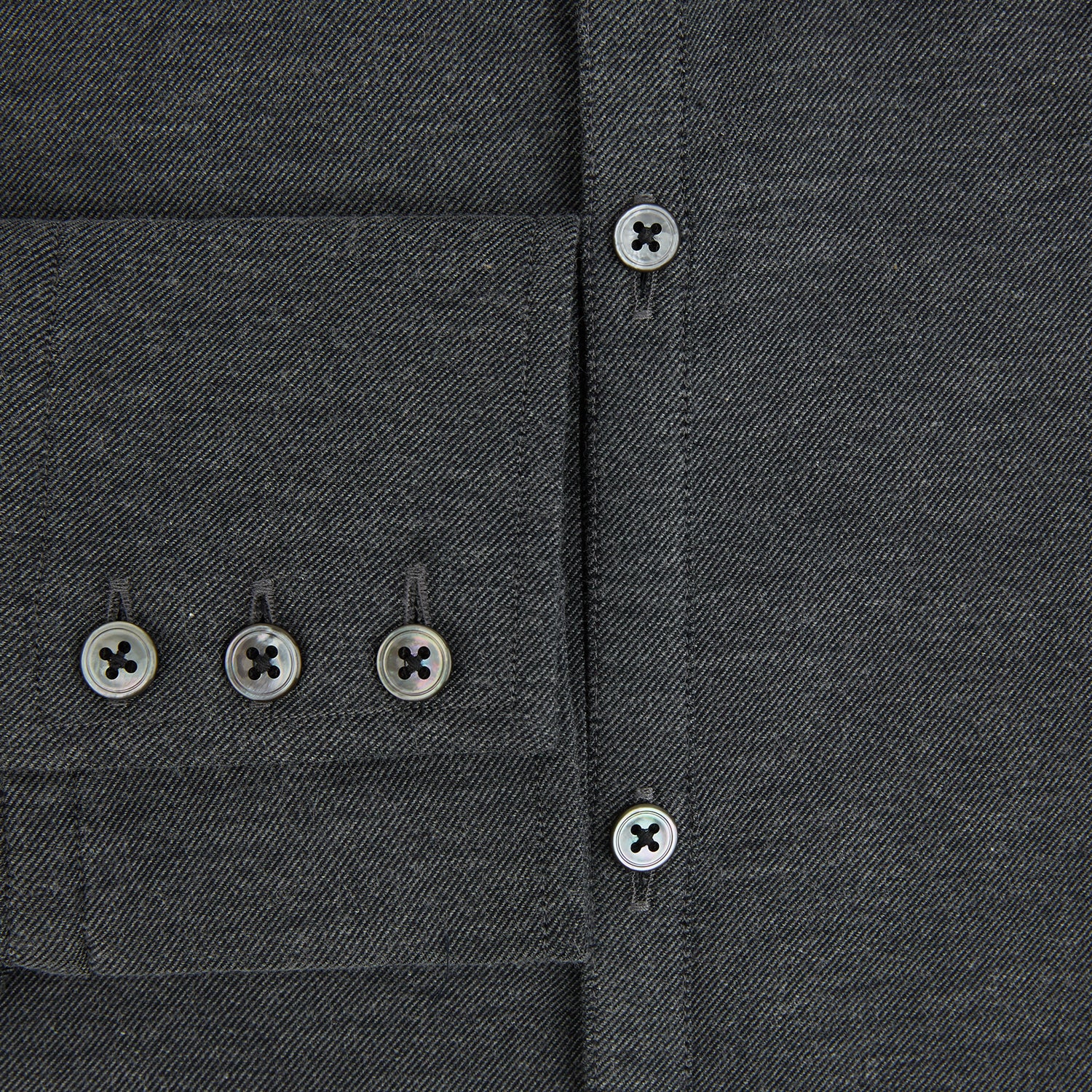 Image 4 of product The Charcoal Melange Westminster Shirt by Turnbull & Asser features a long-sleeve, button-up design with a Turnbull collar and buttoned cuffs, offering classic British craftsmanship in a timeless style.
