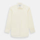The Turnbull & Asser Cream Cotton Shirt features a T&A collar and double cuffs, elevating men's style. Displayed flat against a white background, this long-sleeve shirt is crafted in classic cream cotton.
