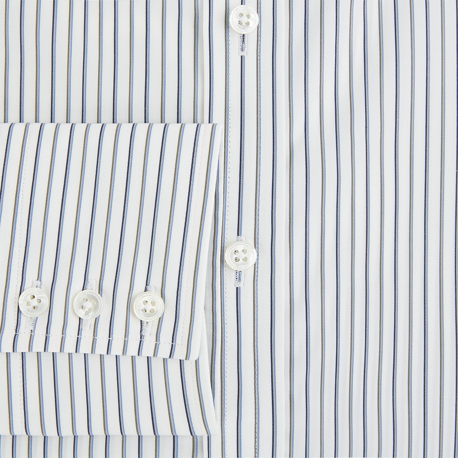 Image 4 of product Brown and Blue Shadow Stripe Mayfair Shirt