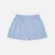 Turnbull & Asser Light Blue Gingham Cotton Boxer Shorts for men feature an elastic waistband and are displayed on a plain white background. Perfect everyday underwear for comfort.