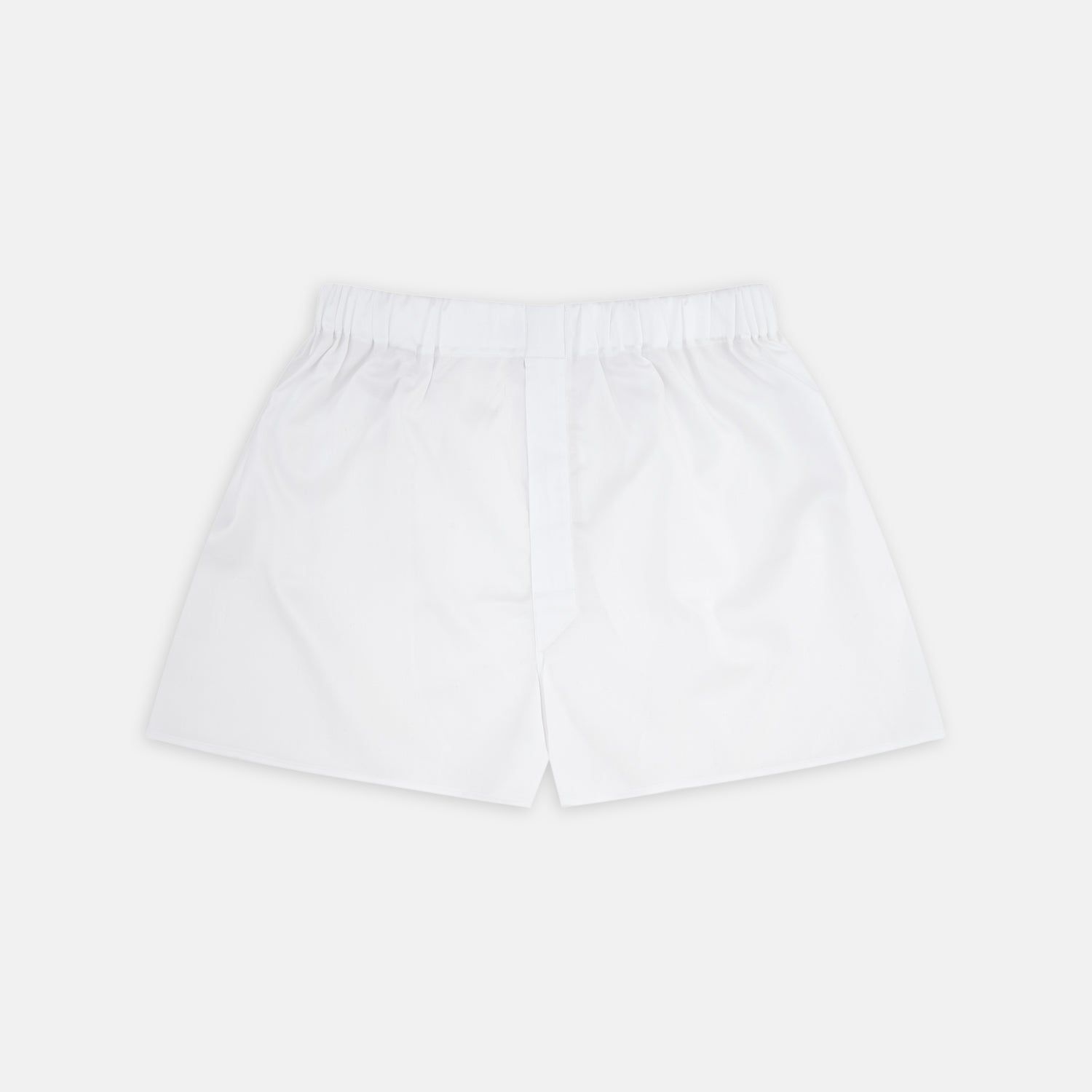 Image 1 of product Turnbull & Asser White Herringbone Sea Island Quality Cotton Boxer Shorts feature an elastic waistband and are shown flat on a white background.
