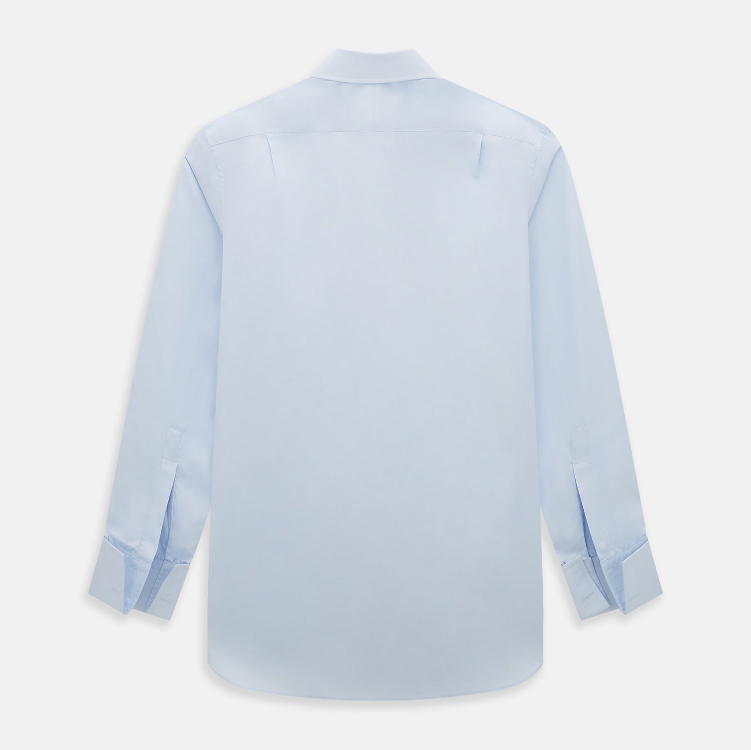 Image 3 of product The Turnbull & Asser Light Blue Mayfair Shirt features white buttons, a classic collar, and buttoned cuffs—styled flat on a white background, it’s ideal for minimalist outfits or pairing with bold ties.