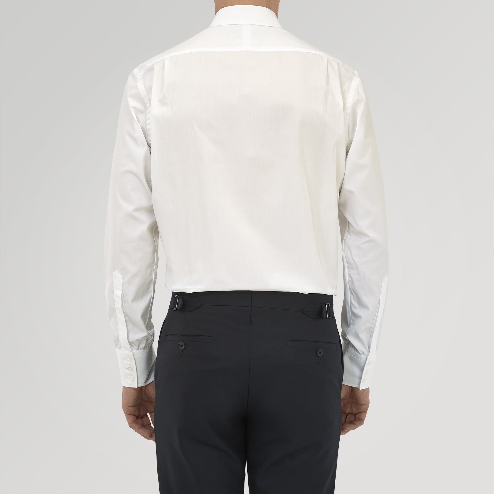 Image 4 of product Tailored Fit Two-Fold 120 White Cotton Shirt with Kent Collar and Double Cuffs