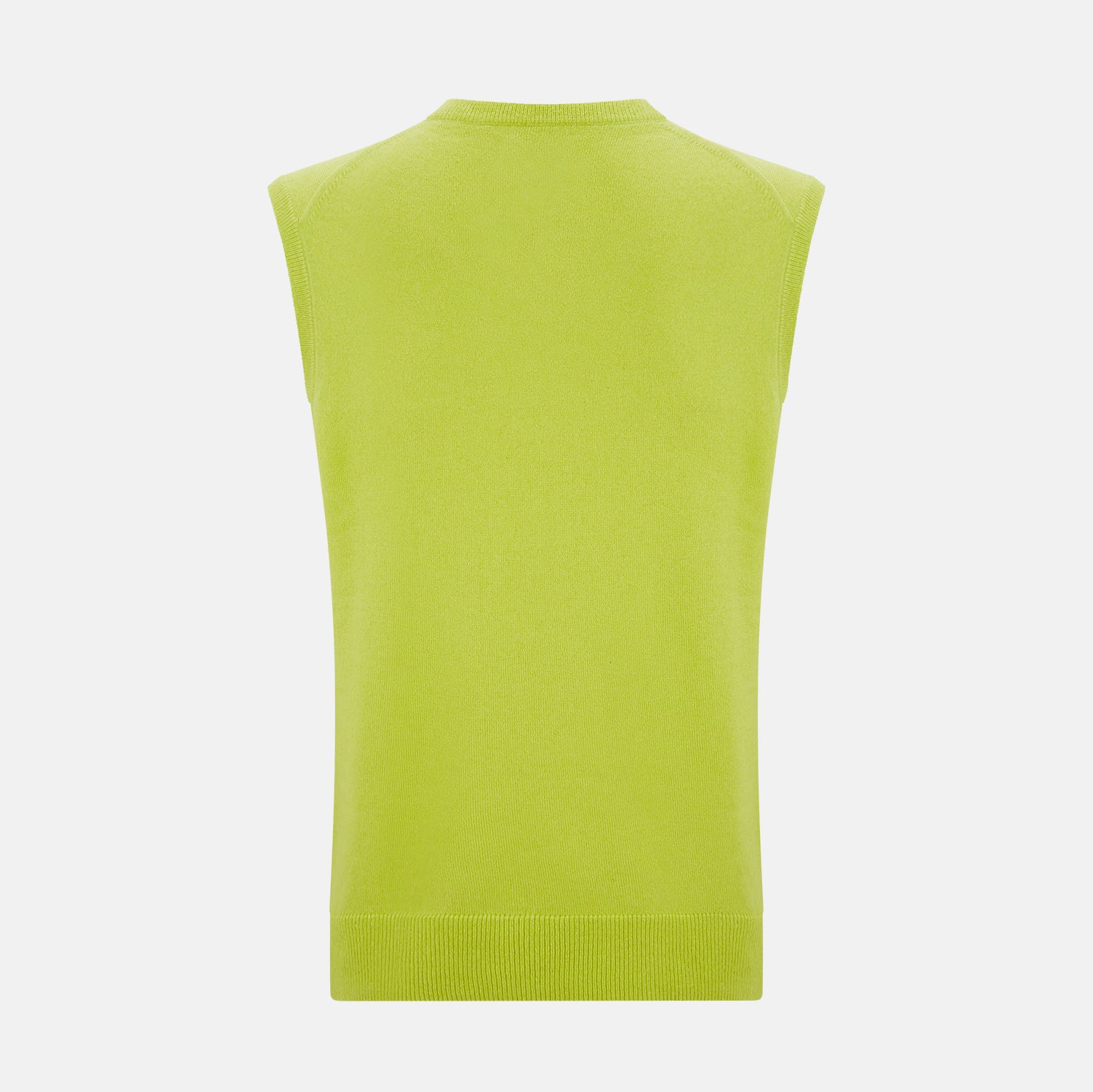 Image 3 of product Lemon Green Cashmere V-Neck Vest