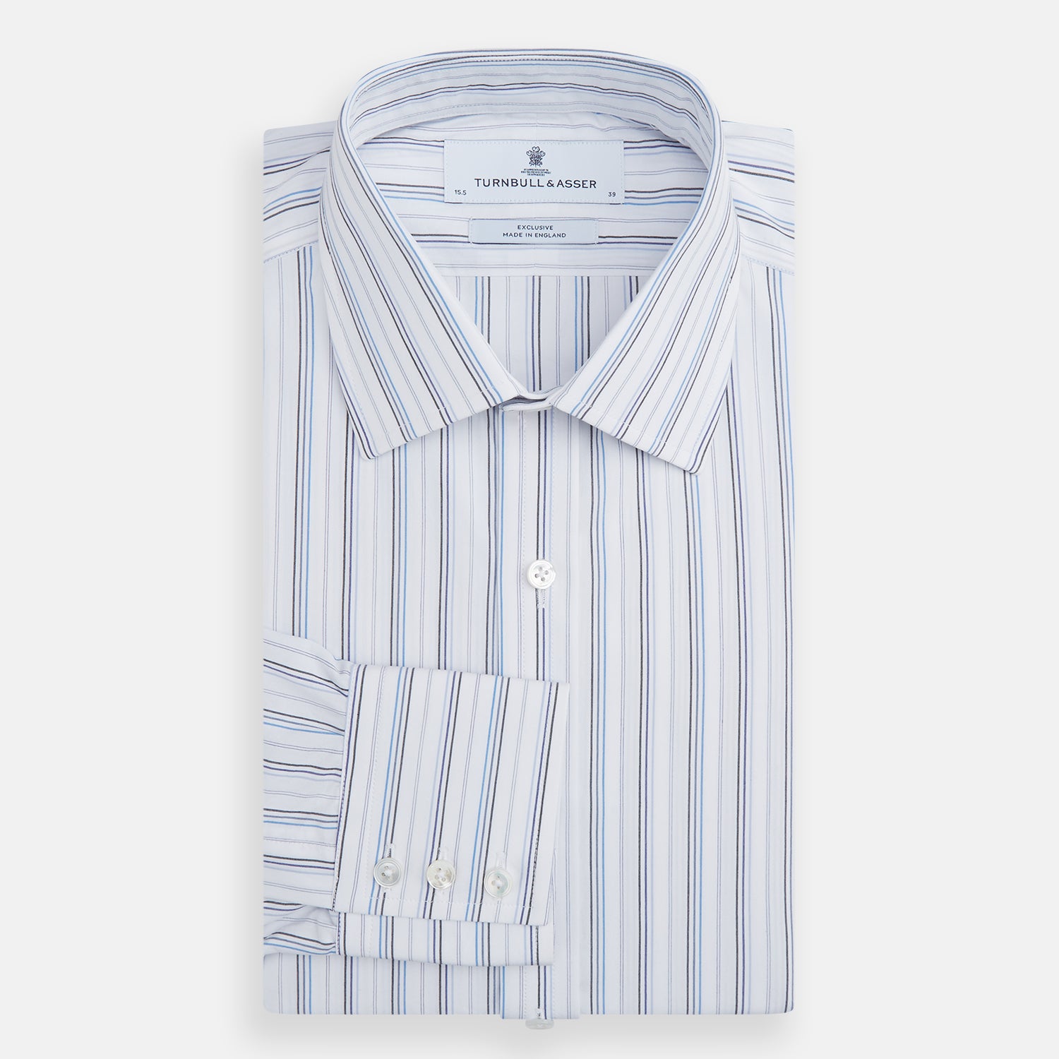 Image 4 of product Blue Fine Multi Pinstripe Mayfair Shirt
