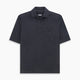The Turnbull & Asser Charcoal Polo Shirt is a short-sleeve, soft cotton jersey top with a collar, three-button placket, and a left chest pocket, shown on a plain white background.