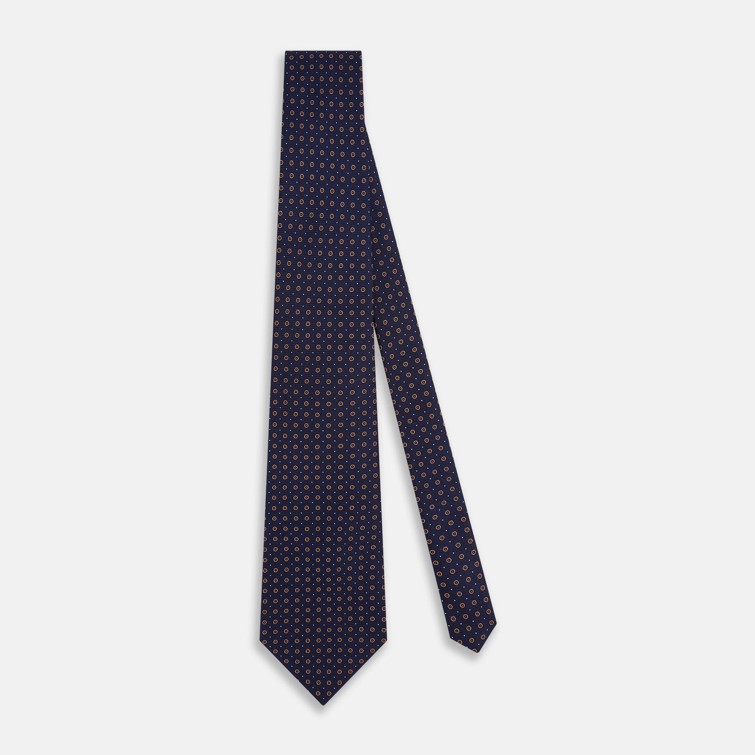 Image 2 of product Navy and Brown Circle Silk Tie