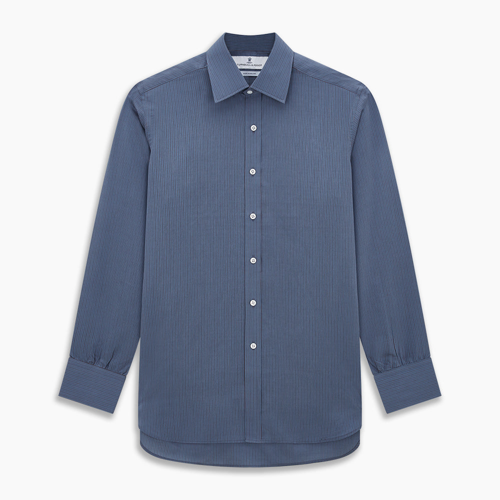 Image 6 of product Mid Blue Red Stripe Regular Fit Mayfair Shirt