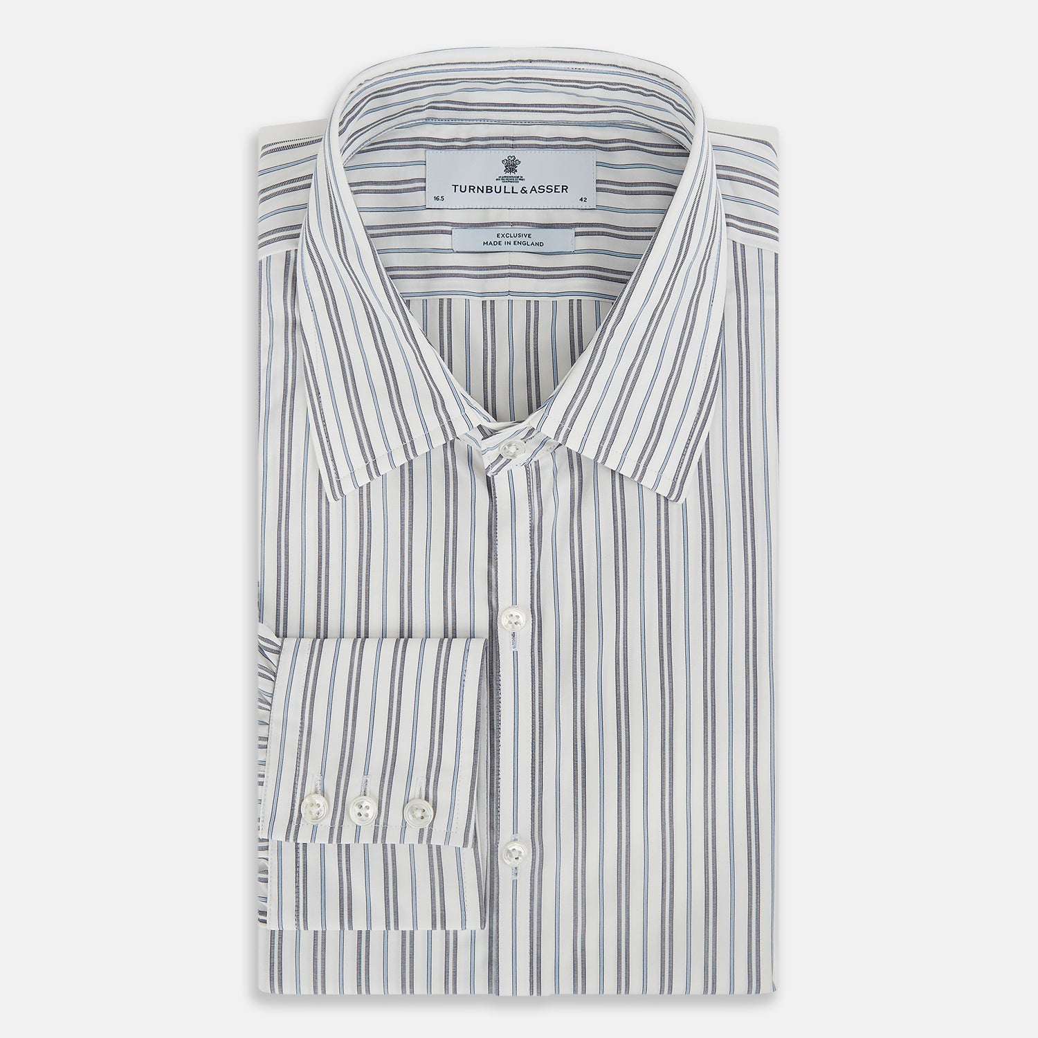 Image 5 of product NAVY AND LIGHT BLUE MULTI TRACK STRIPE WESTMINSTER SHIRT