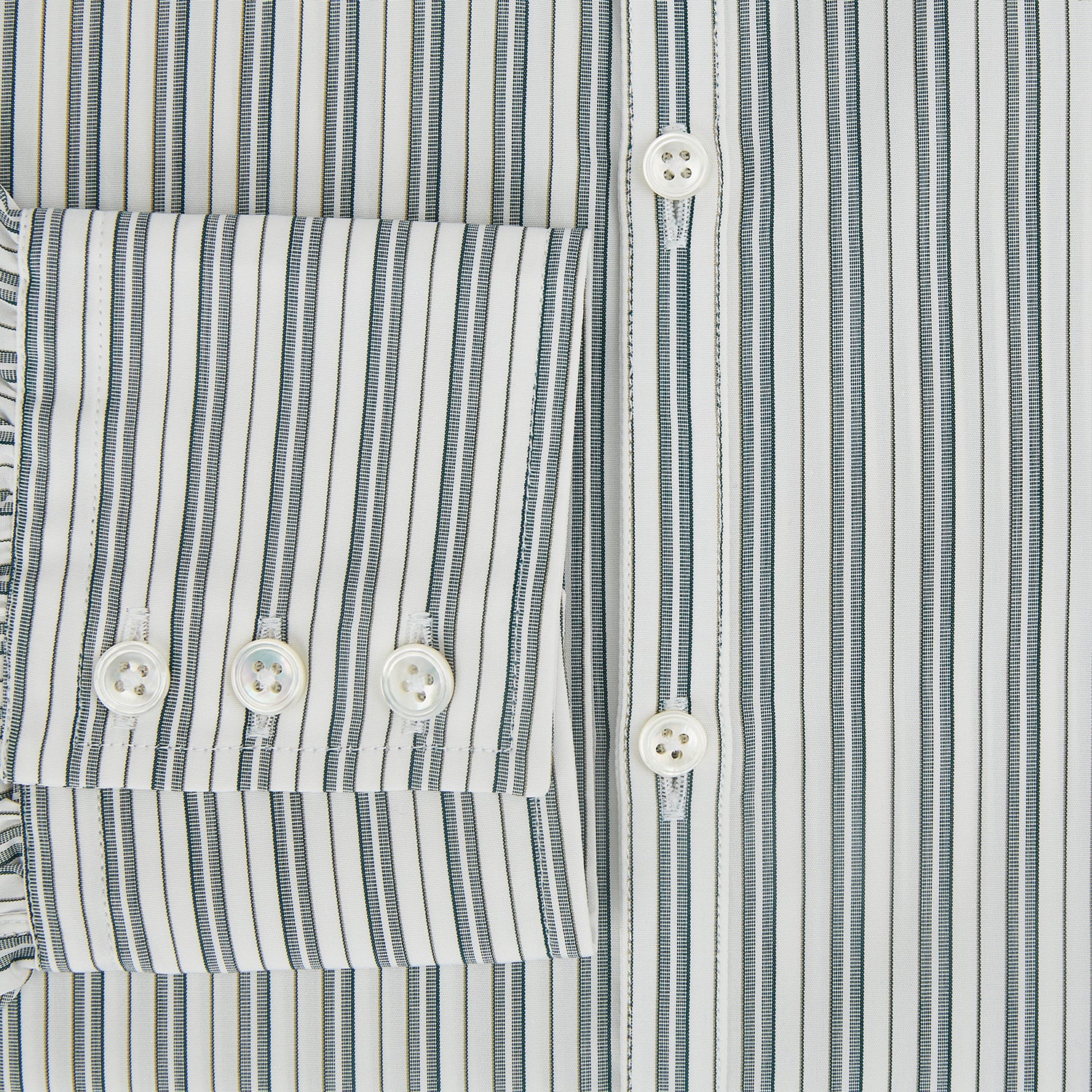 Image 5 of product OLIVE & SAGE GREEN MULTI TRACK STRIPE WESTMINSTER SHIRT