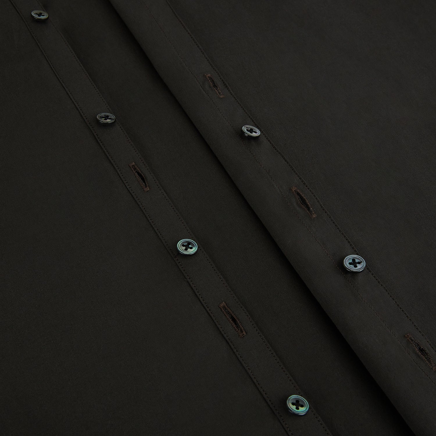 Image 7 of product A brown Windsor long-sleeve button-up shirt by Turnbull & Asser with a classic collar, buttoned cuffs, and a straight hem, laid flat on a white background—showcasing refined British craftsmanship.