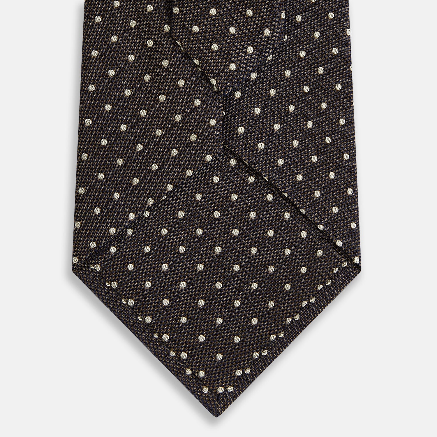 Image 3 of product White and Brown Micro Dot Silk Tie