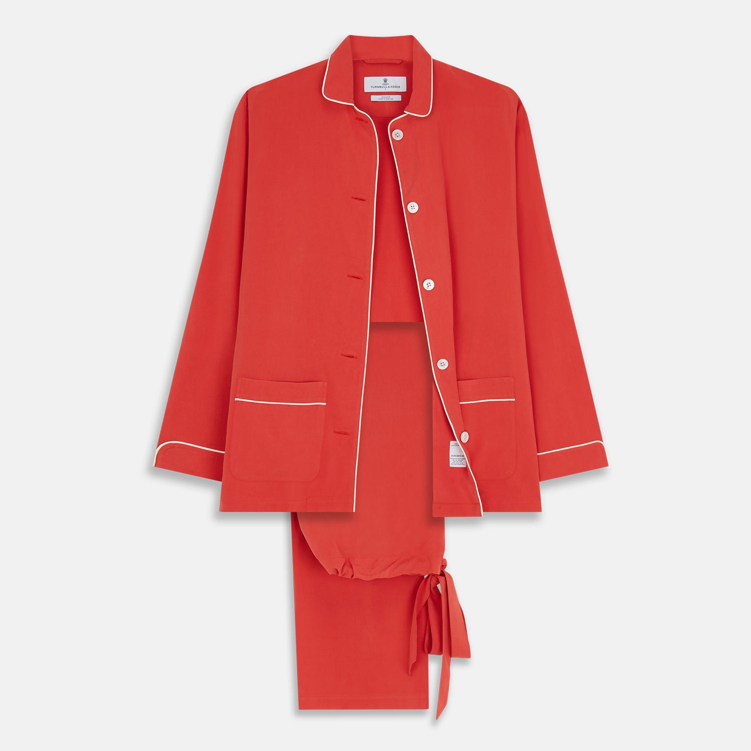 Image 1 of product Women's Coral Pink Silk Thelma Pyjama Set