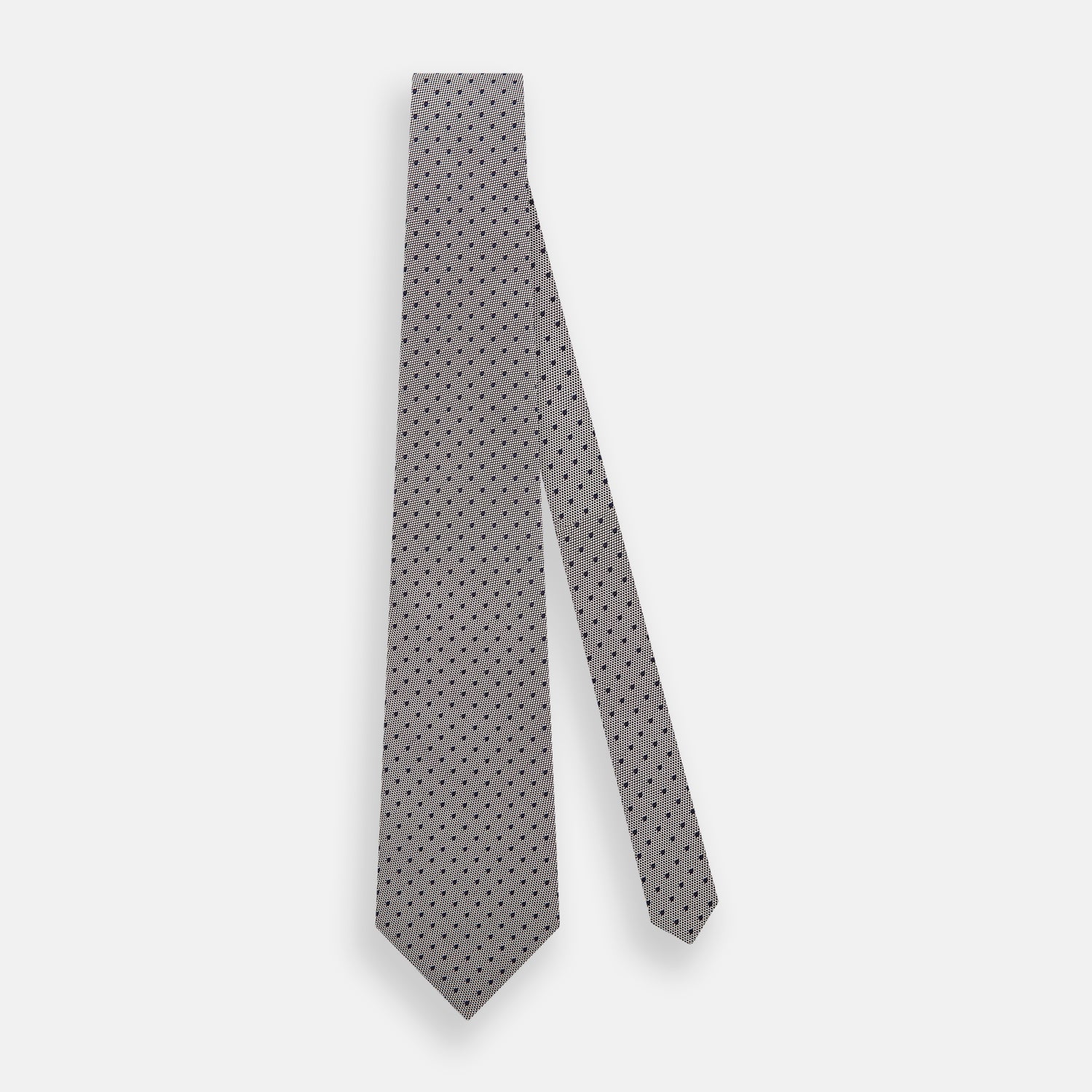 Image 2 of product Navy and Lilac Micro Dot Silk Tie
