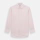 The Pale Pink Cotton Cashmere Mayfair Shirt by Turnbull & Asser features a classic collar, button-down front, and buttoned cuffs, crafted from a luxurious cotton-cashmere blend and displayed flat on a white background.