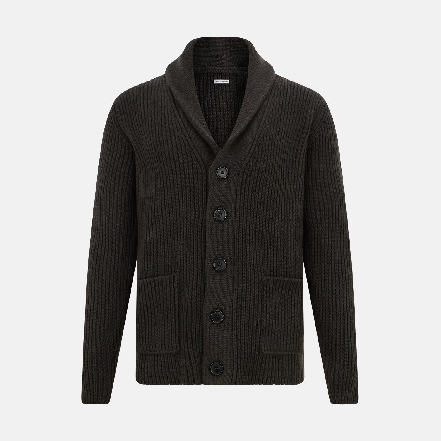 Dark Brown Cashmere Shawl Collar Cardigan – Turnbull Asser
