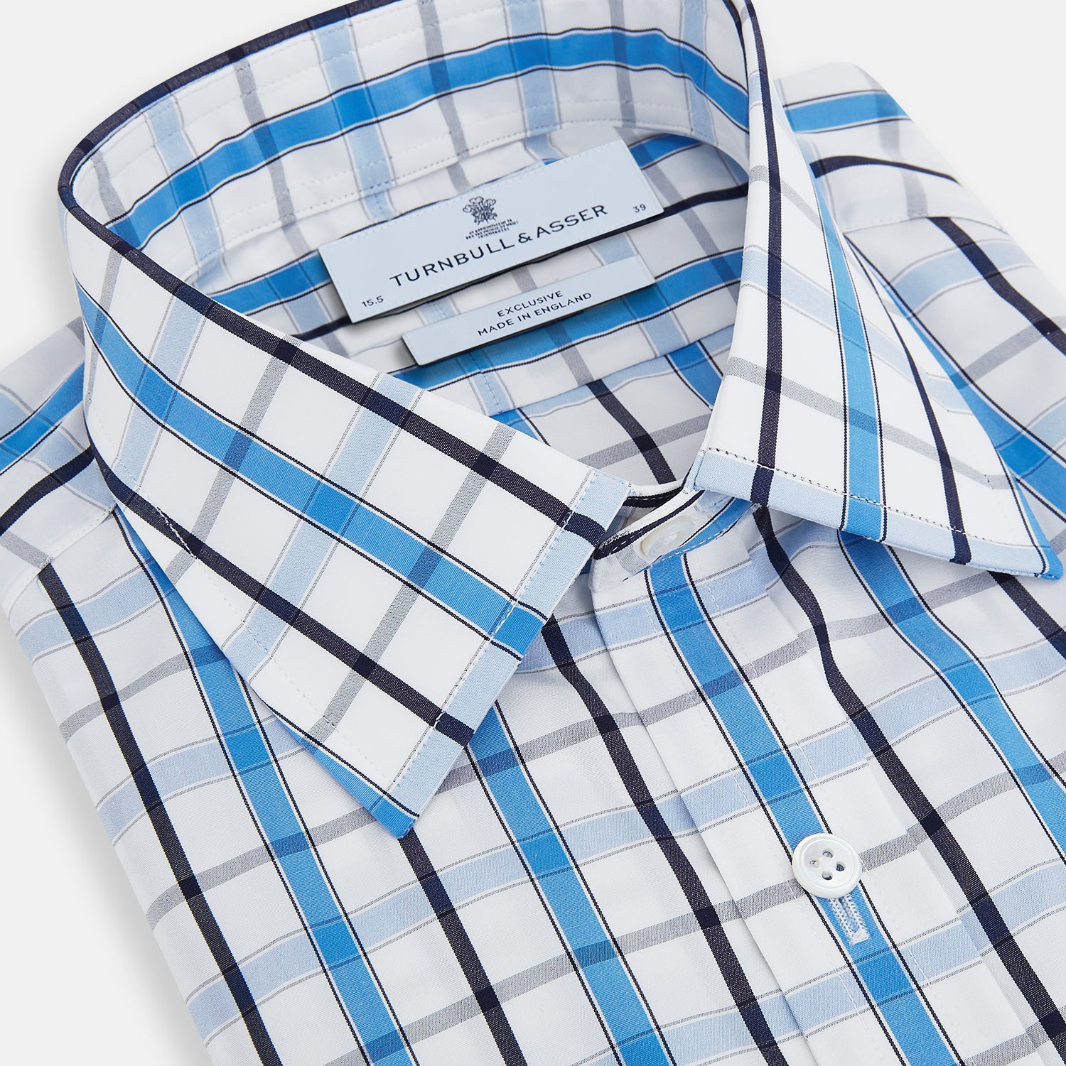 Image 2 of product Blue and Navy Combination Check Mayfair Shirt