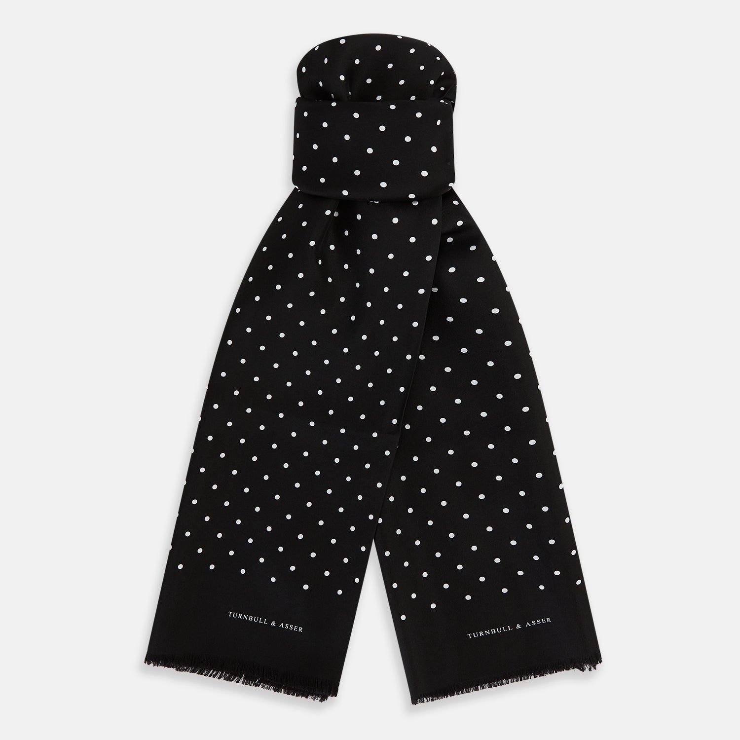 Image 1 of product Black and White Spotted Silk Scarf