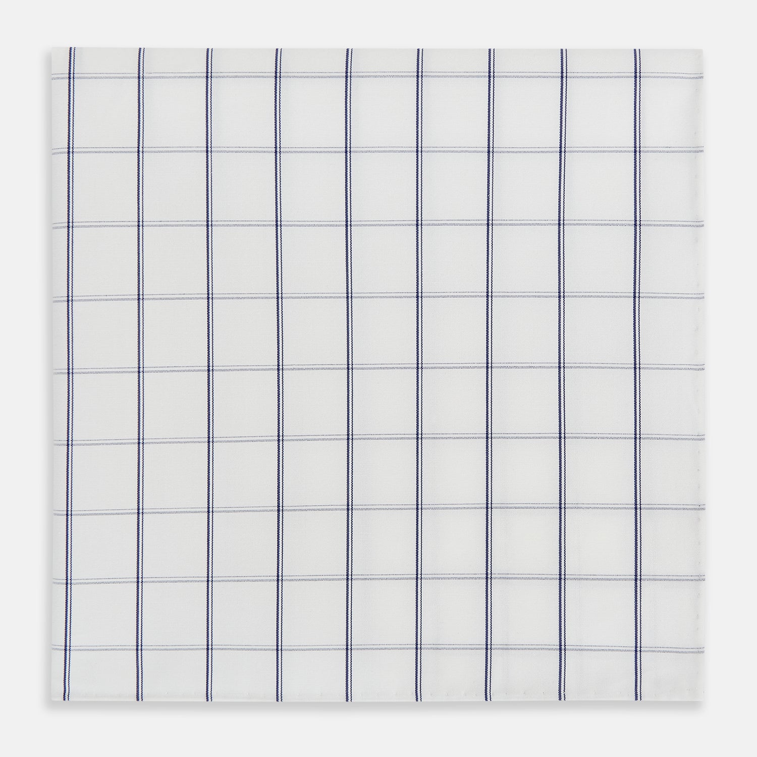 Image 1 of product Dark Navy Double-Line Check Hand-Rolled Handkerchief