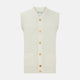 Ecru Fine Merino V-Neck Sleeveless Cardigan