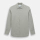 The Grey Westminster Shirt by Turnbull & Asser features a classic collar and white buttons, expertly crafted in Britain. This long-sleeve button-up is shown against a plain white background.