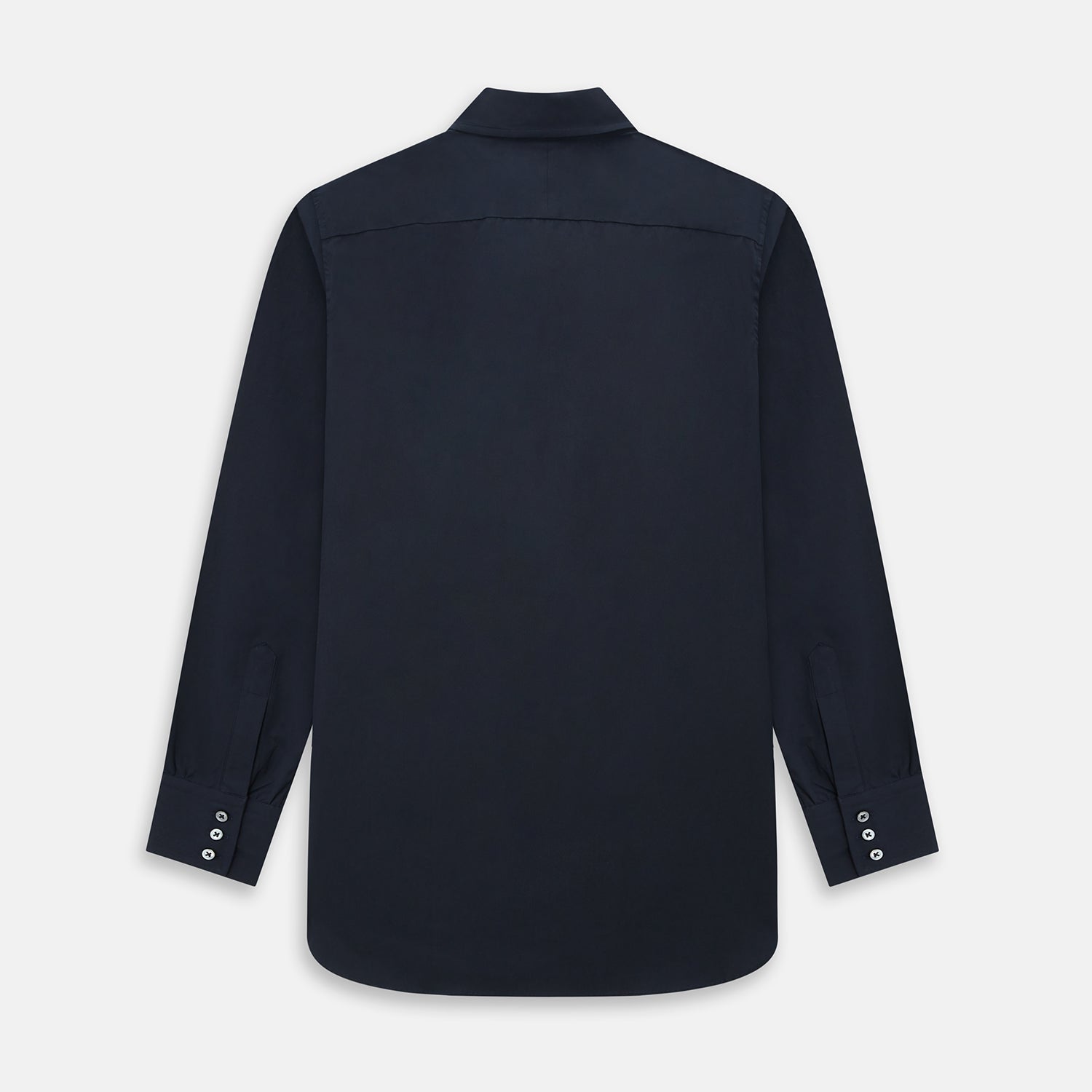 Image 3 of product The DARK NAVY WINDSOR SHIRT by Turnbull & Asser is a long-sleeve shirt with a refined Windsor collar, showcasing classic British craftsmanship.