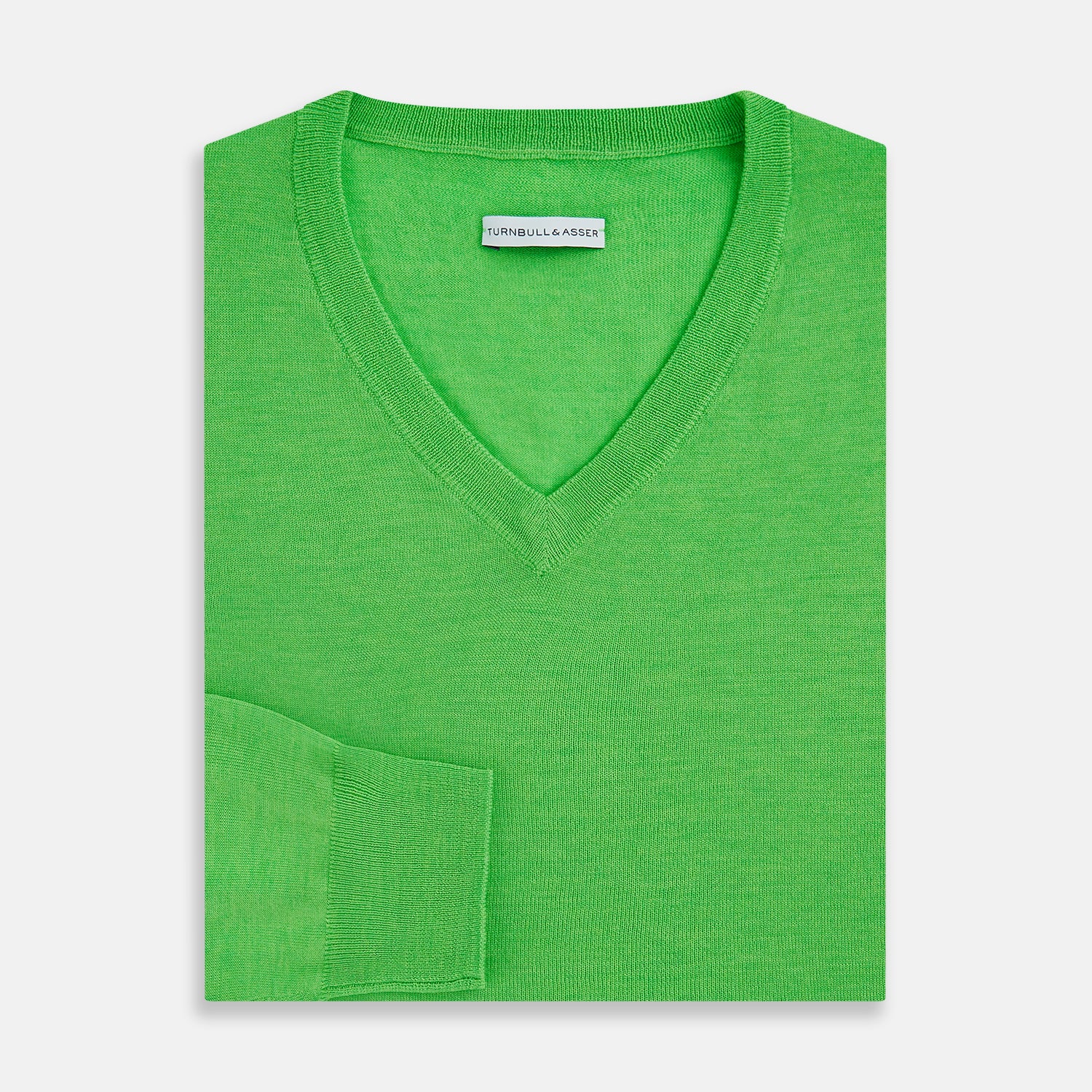 Image 4 of product Lime Green Fine Merino V-Neck Jumper