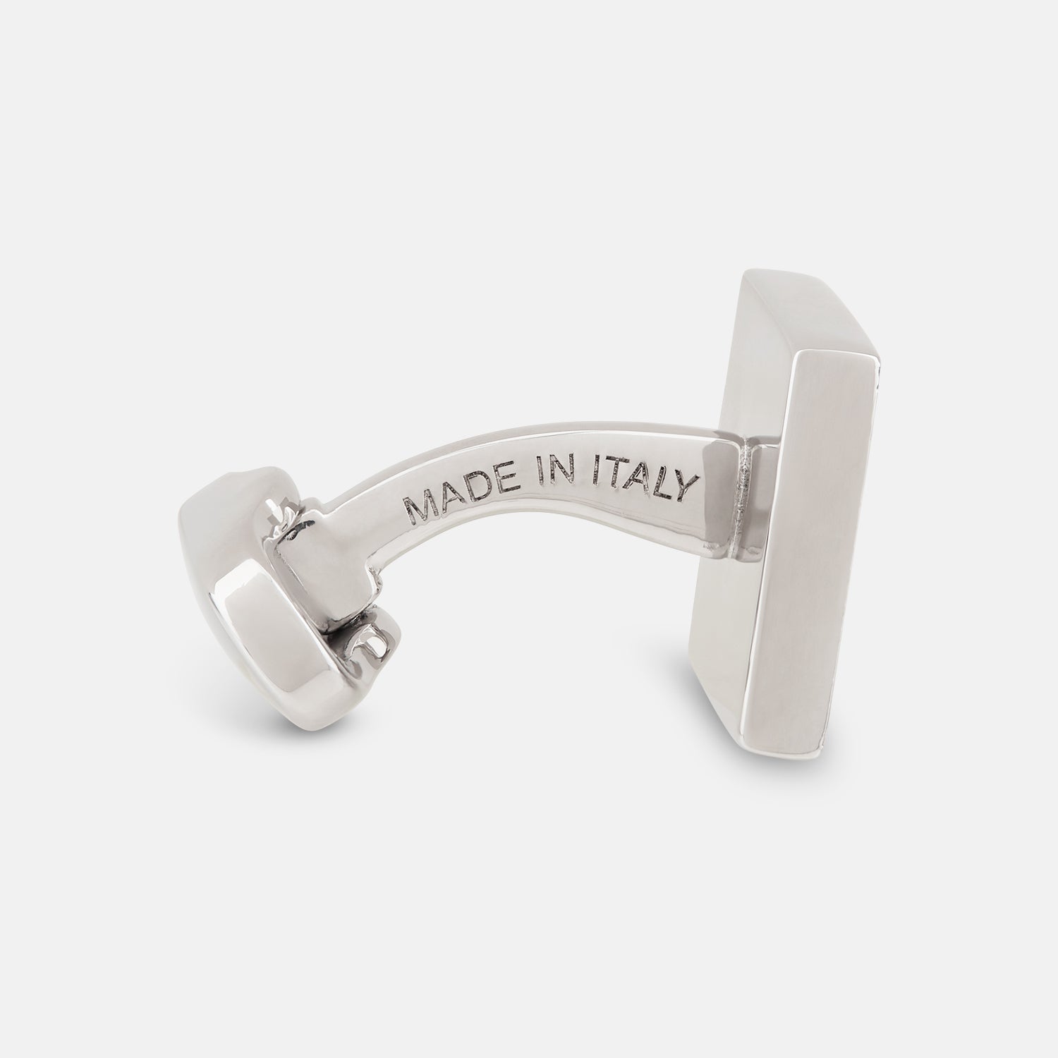 Image 2 of product Turnbull & Assers Silver Grid Square Cufflinks feature a geometric crisscross pattern, offering refined elegance and displayed against a white background.