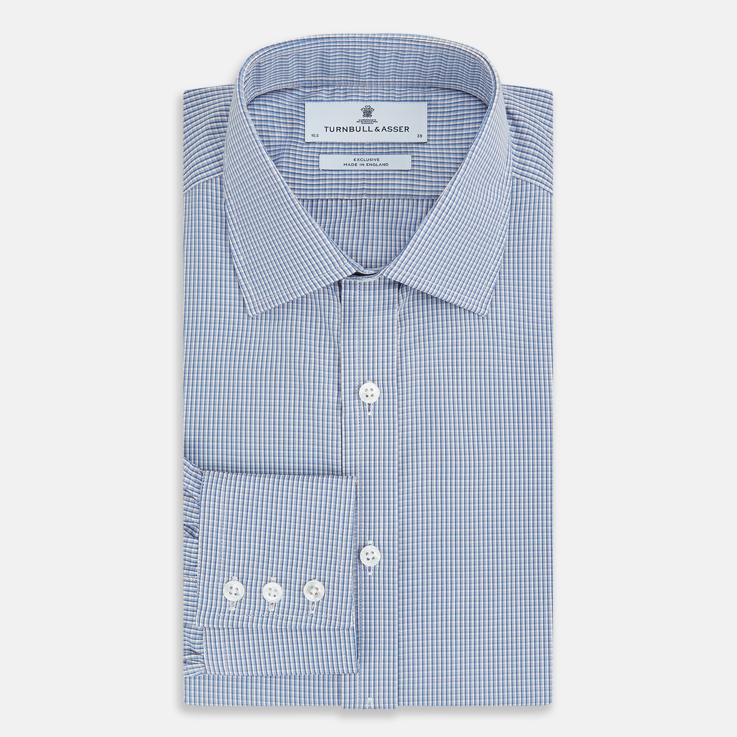 Image 5 of product Pale Blue Micro Graph Check Mayfair Shirt