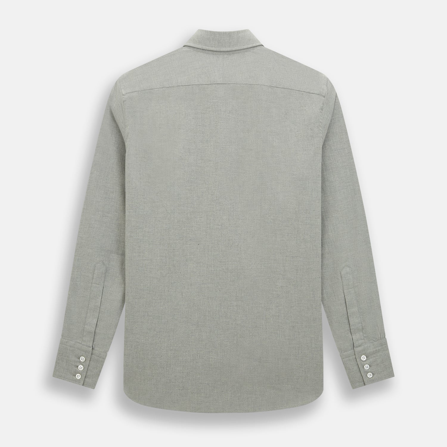 Image 3 of product The Grey Westminster Shirt by Turnbull & Asser features a classic collar and white buttons, expertly crafted in Britain. This long-sleeve button-up is shown against a plain white background.