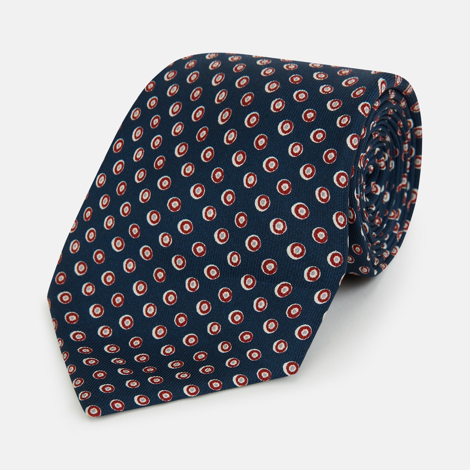 Image 1 of product Navy and Red Circle Foulard Silk Tie