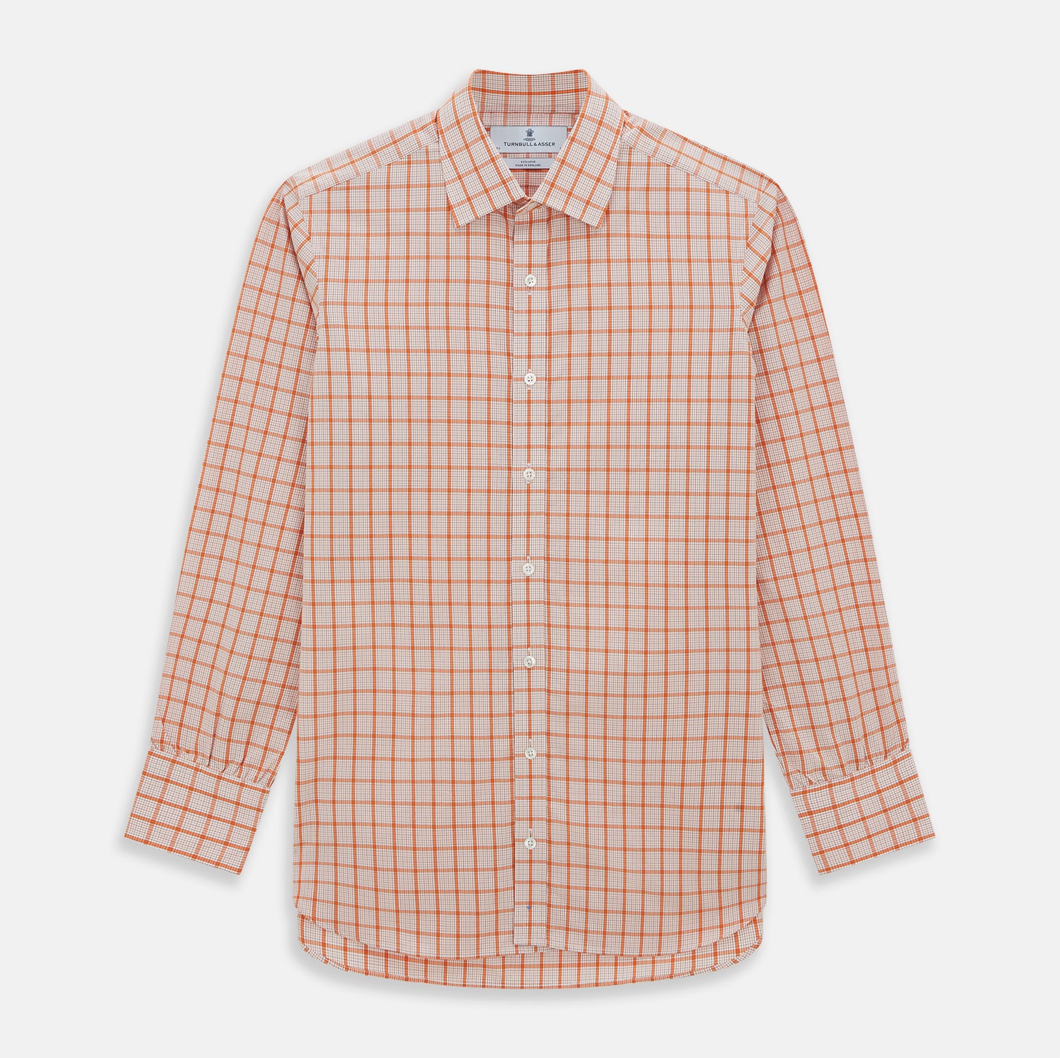 Image 1 of product Orange Graph Overlay Check Mayfair Shirt